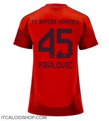 Bayern Munich Aleksandar Pavlovic #45 Prima Maglia Femmina 2024-25 Manica Corta